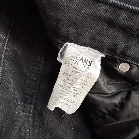 Denim Tears The White Wreath Black Jeans 34"x31" Button Fly Cotton Poly Blend - Picture 5 of 7